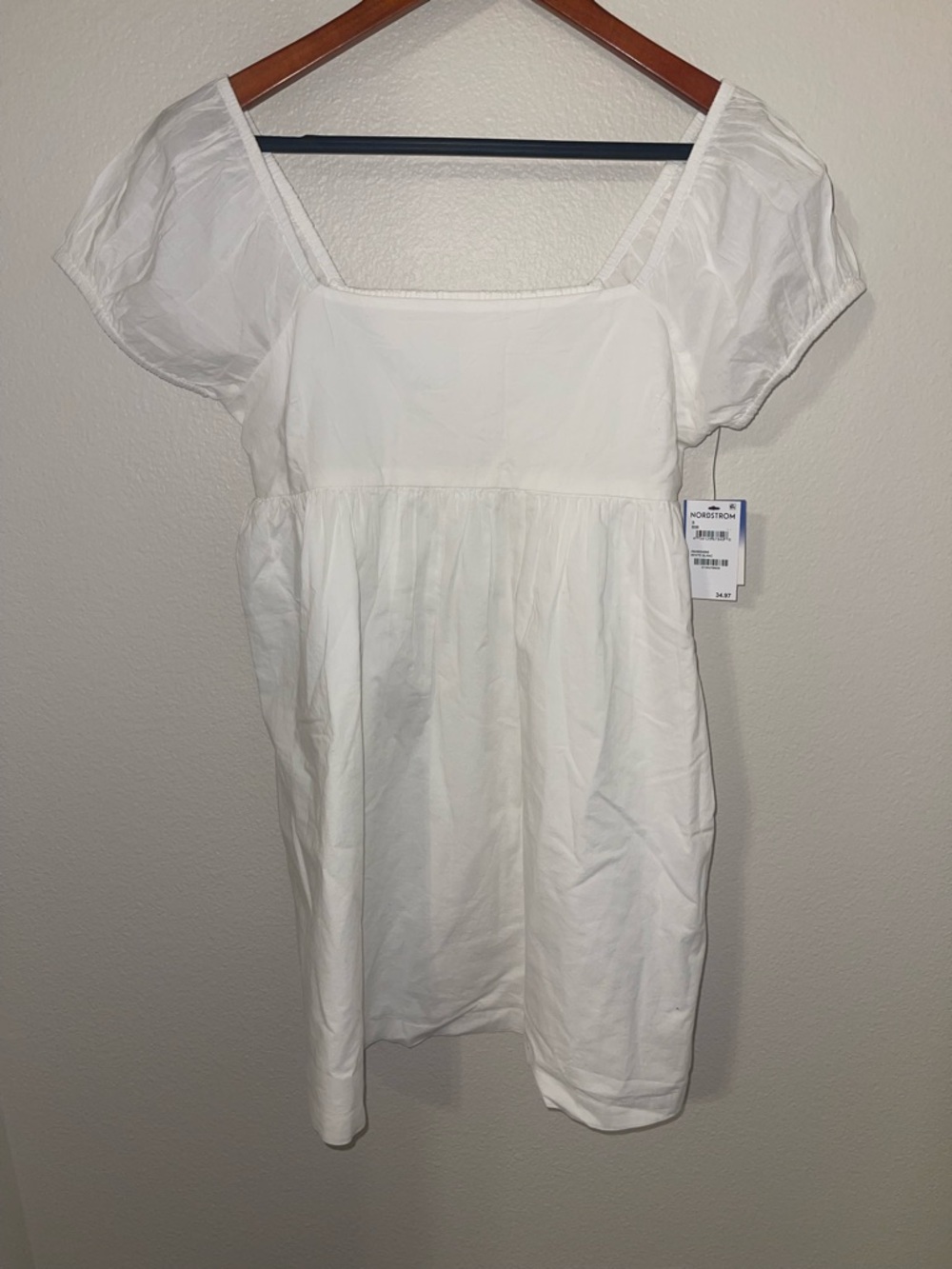 Abound White Square Neck Babydoll Dress
